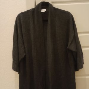 Vintage Worth Pure Wool Grey Open Cardigan